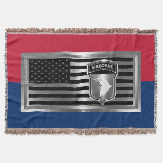 101. Im Flugzeug Division Silver Flag & Patch Decke (Vorderseite)