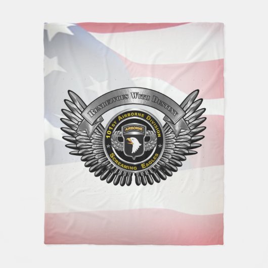 101. Im Flugzeug Division Veteran Fleecedecke (Vorderseite)