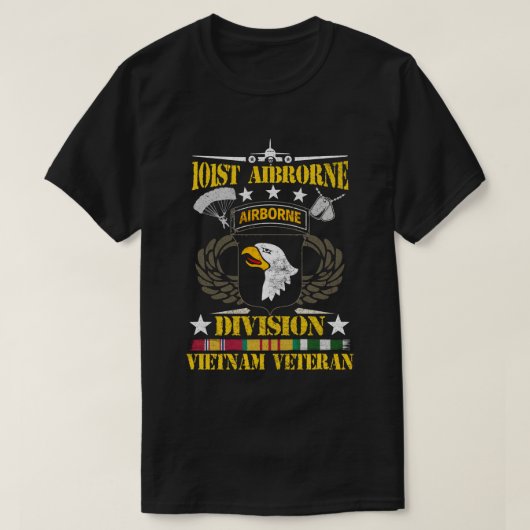101. Im Flugzeug Division Vietnam Veteran T-Shirt (Design vorne)