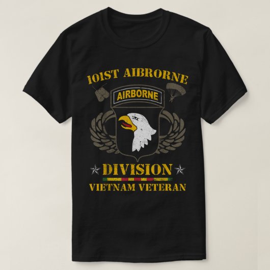 101. Im Flugzeug Division Vietnam Veteran Tshirt,  T-Shirt (Design vorne)