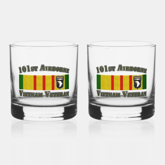 101. Im Flugzeug Division Vietnam Veteran Whiskyglas (Vorderseite)