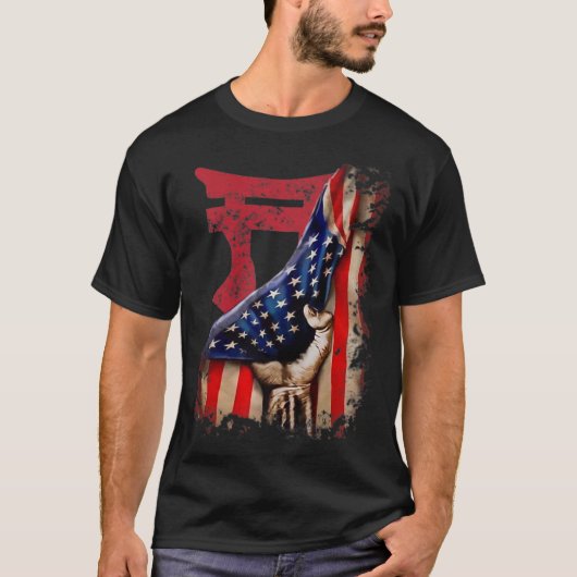 101. Im Flugzeug Rakkasans US-Flagge Patriotic Mil T-Shirt (Vorderseite)