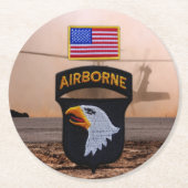 101. im Flugzeug schreiende Runder Pappuntersetzer (Vorderseite)