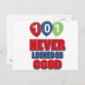 101 Jahre alte Geburtstagsdesigns Postkarte (Vorne/Hinten)