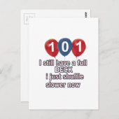 101 Jahre lustige Geburtstagsdesigns Postkarte (Vorne/Hinten)