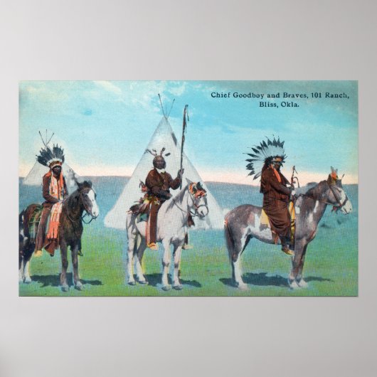 101 Ranch-Ansicht des Chefguts und der Braves Poster (Vorne)