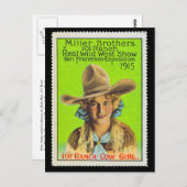 101 Ranch Cowgirl Poster Briefmarke #2, Panama Pac Postkarte (Vorne/Hinten)