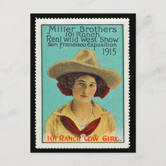 101 Ranch Cowgirl Poster Briefmarke #3, Panama-Pac Postkarte