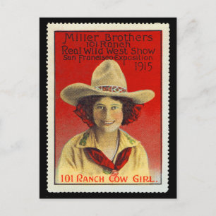 101 Ranch Cowgirl Poster Briefmarke #4, Panama-Pac Postkarte