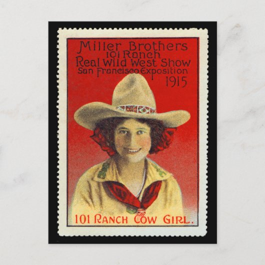 101 Ranch Cowgirl Poster Briefmarke #4, Panama-Pac Postkarte (Vorderseite)