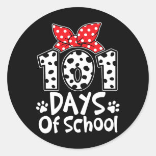 101 Schultage Niedlicher Hund Hund Happy 100 Day S Runder Aufkleber