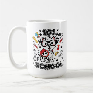 101 Schultage Süßer Hund Zurück zur Schule Kaffeetasse