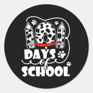101 Tage der Schule Dalmatiner Dog Boys Girls 100  Runder Aufkleber