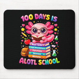 101 Tage Schule Axolotl süße Kinder Lehrer Party Mousepad