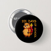 101 Tage Schule Dabbing Murmeltier Lustiger Lehrer Button (Vorne & Hinten)