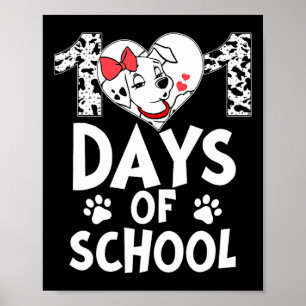 101 Tage Schule Niedlich Hund Happy 100 Tage Lehre Poster