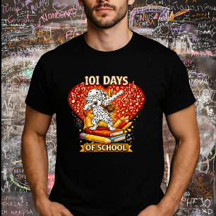 101 Tage Schulfest Musik Hund – Süßer Dalmatiner T-Shirt