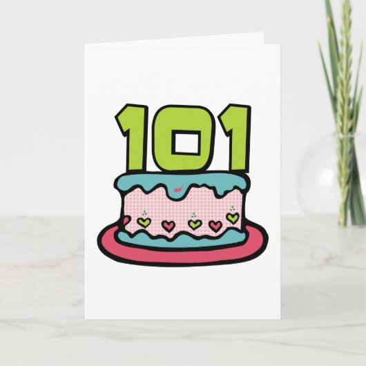 101 Year Old Birthday Cake Karte (Vorderseite)