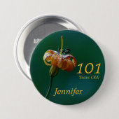 101 Years Old, Golden Lily Button Pin (Vorne & Hinten)