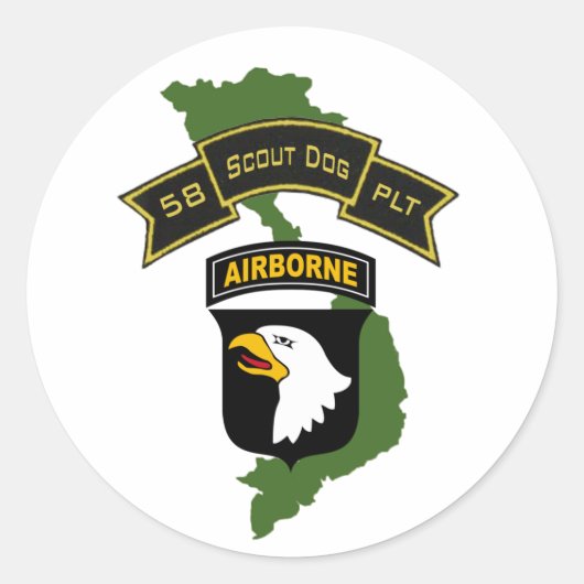 101ID Sticker für den 58. Scout-Hund (Vorderseite)