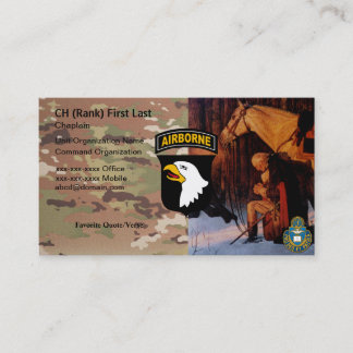 101st Abteilungs-Geistlich-Karte Visitenkarte