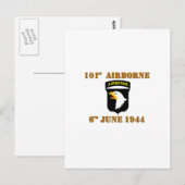 101st Airborne D-Day Normandy Postkarte (Vorne/Hinten)