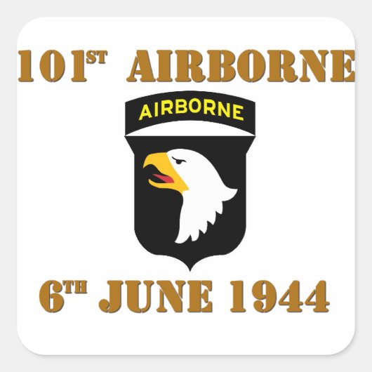 101st Airborne D-Day Normandy Quadratischer Aufkleber (Vorderseite)