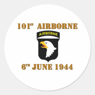 101st Airborne D-Day Normandy Runder Aufkleber