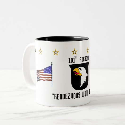 101st Im Flugzeug Div. Zweifarbige Tasse (Vorderseite Links)
