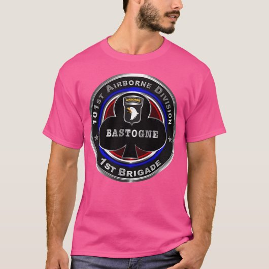 101St Im Flugzeug Division 1St Brigade Bastogne T-Shirt (Vorderseite)