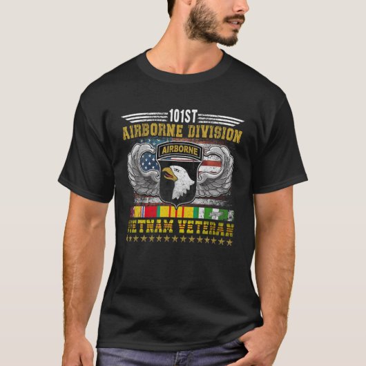 101St Im Flugzeug Division Vietnam Veteran T, Vete T-Shirt (Vorderseite)