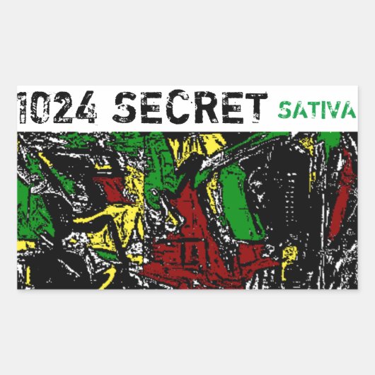 1024 SECRET SATIVA RECHTECKIGER AUFKLEBER (Vorderseite)