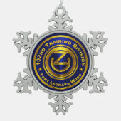 102. Abteilung Ausbildung Schneeflocken Zinn-Ornament (Vorderseite)