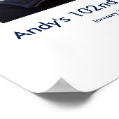 102. Geburtstag Foto Zollanmeldung in Party Board Poster (Ecke)