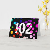 102. Geburtstag Rainbow Dots auf Black Karte (Gelbe Blume)