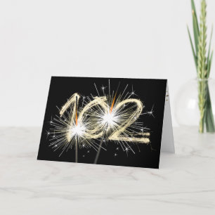 102. Geburtstagsparkler auf Black Karte