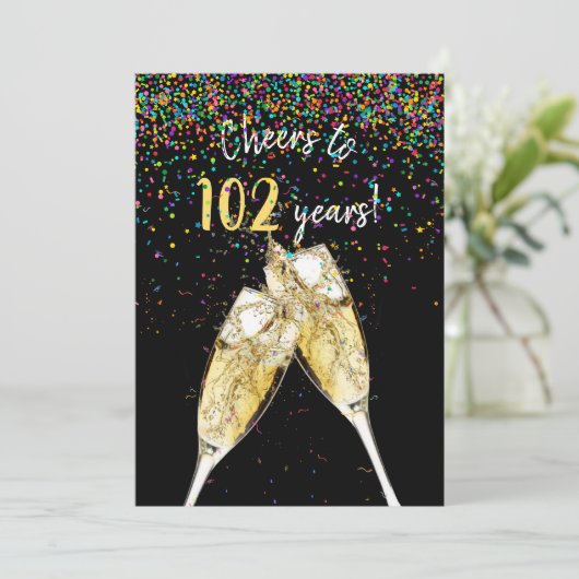 102. Geburtstagsparty Einladung (Stehend Vorderseite)