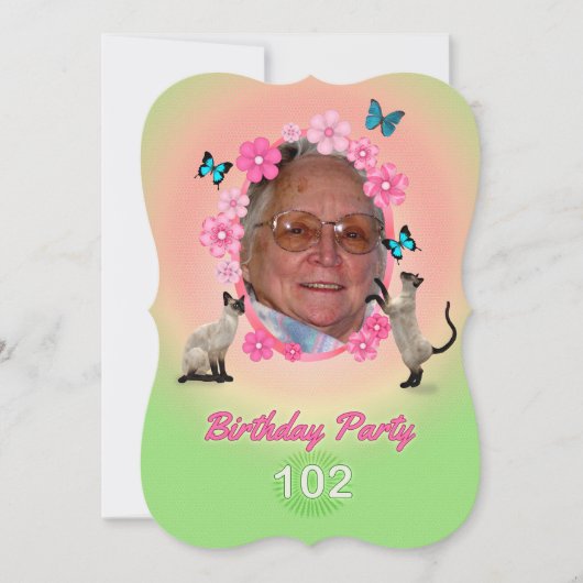 102. Geburtstagsparty Einladung (Vorderseite)