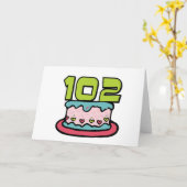 102-jähriger Geburtstagskuchen Karte (Gelbe Blume)