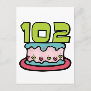 102-jähriger Geburtstagskuchen Postkarte