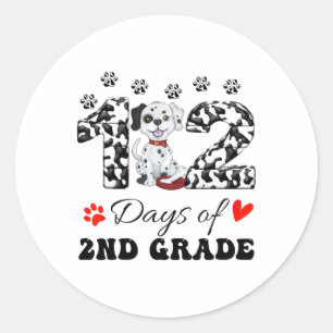 102 Tag der 2. Klasse Hunde liebt 100 Tage schlaue Runder Aufkleber