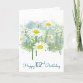 102nd Birthday White Daisy Garden Karte (Vorderseite)