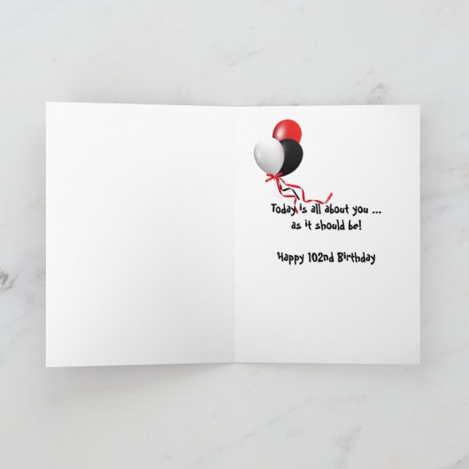 102nd Geburtstag im Scheinwerfer Karte (Innenseite)