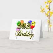 102nd Geburtstag mit Ballonen Karte (Gelbe Blume)