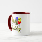 102nd Geburtstag mit Ballonen Tasse (Vorderseite Links)