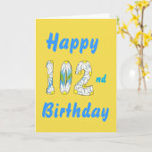 102nd Geburtstags-Karte Karte (Gelbe Blume)