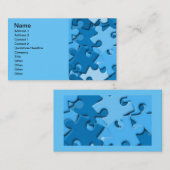 103005-puzzle Dark Light Blues Jigsaw Puzzle Piece Visitenkarte (Vorne/Hinten)
