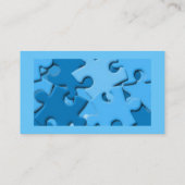 103005-puzzle Dark Light Blues Jigsaw Puzzle Piece Visitenkarte (Rückseite)