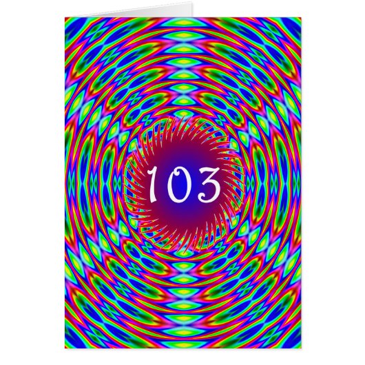 103. Geburtstag Abstrakte Trippy-Wirbel (Vorne)