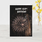 103. Geburtstag Feuerwerk Karte (Gelbe Blume)